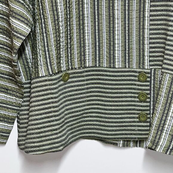 NWT Habitat Fiesta Striped Swing Pullover Boho Top Guacamole Sz S/M - Picture 3 of 8